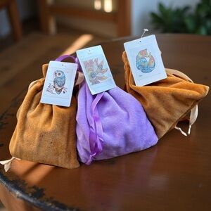 Set of Three Puzzles w/ Velvet Drawstring Pouches
